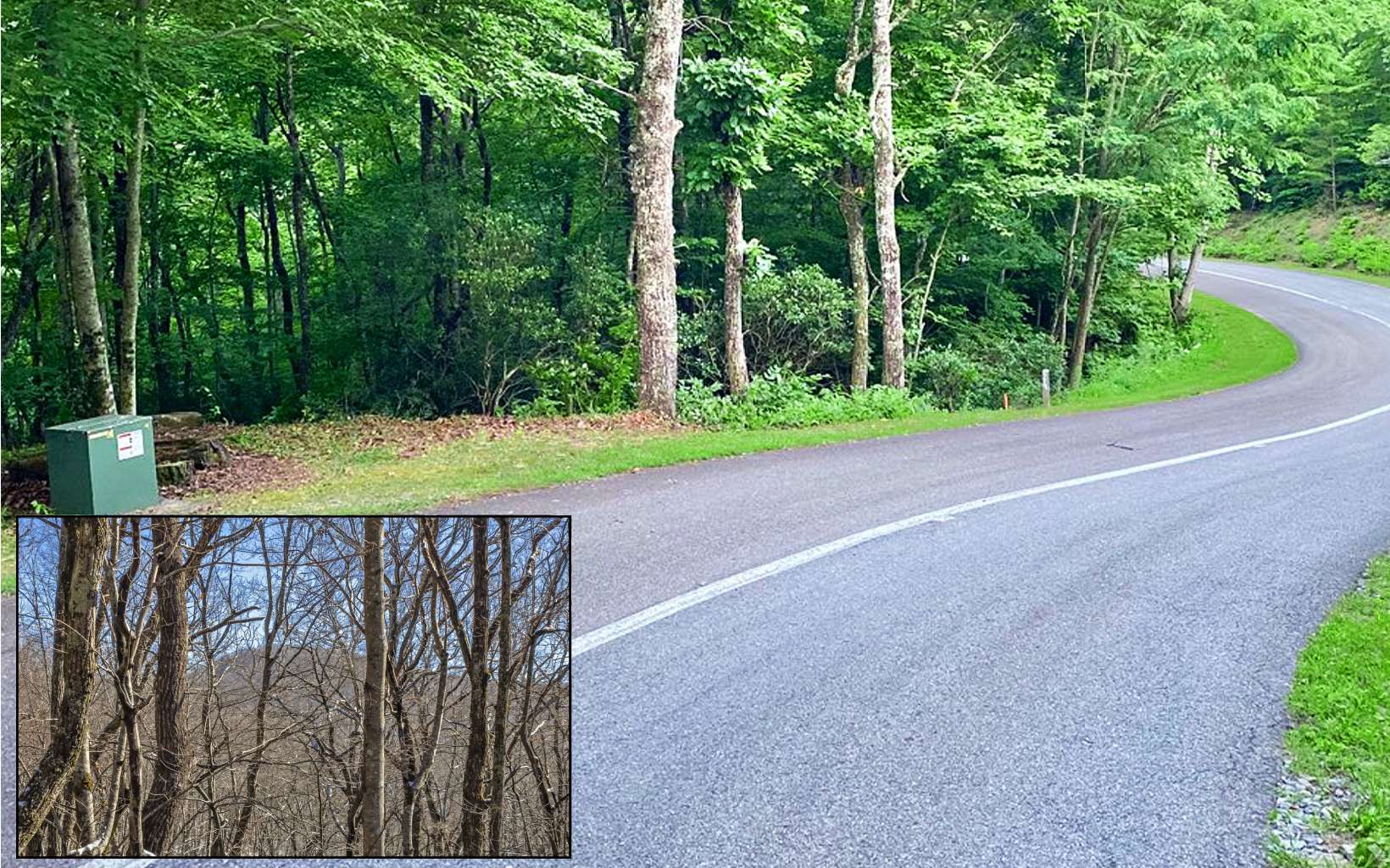 Beautiful 3.5AC lot at over 2600' in elevation with YEAR-ROUND MOUNTAIN VIEWS of Burnt Mountain with some tree trimming. Mature hardwoods cover the property with a very nice level and private building site located further back from the road. A new trail now conveniently leads to the building site from the parking area on the lot. With all-paved road access and underground utilities, The Georgian Highlands community is a well-maintained peaceful gated community known for generous size lots and higher-end homes (note: Short-Term Rentals are not permitted to ensure continued tranquility). The Georgian Highlands contains several thousand acres of serenity with 80% of the land being set aside as unspoiled green space teeming with wildlife.