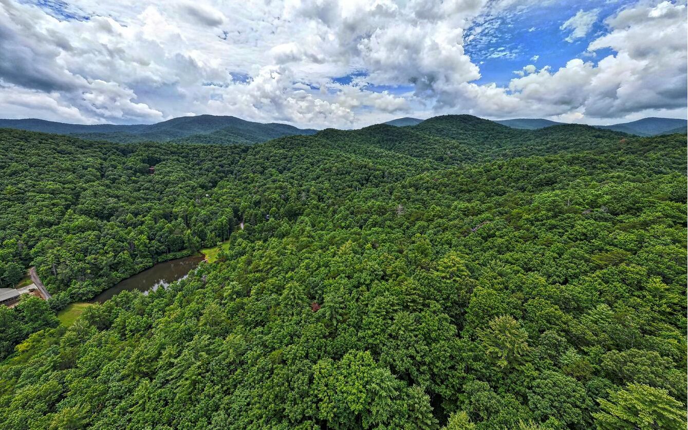 12.8 acres, 942 feet of USFS frontage: to 87,510 acres of land, with waterfalls, streams and trails very nearby, in the sought after Choestoe Valley area, off of Richard Russell Scenic Highway. South facing hillside. With clearing there is potential for stunning views of Wide Gap on the Appalachian Trail and Jack’s Mountain. Over half of the property is not restricted.