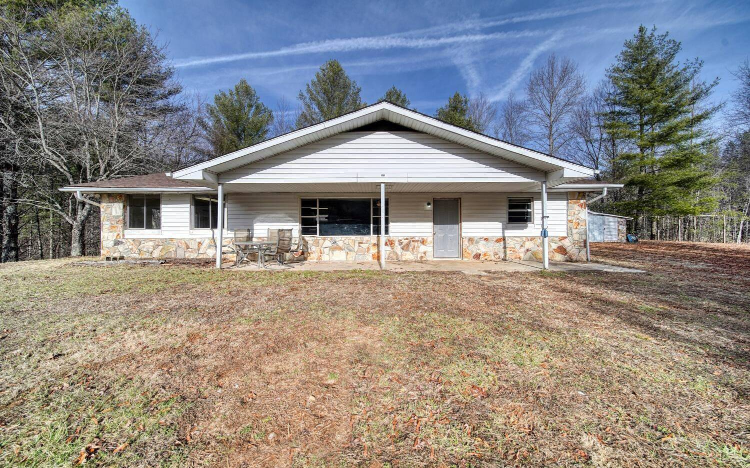 "AS-IS INVESTMENT PROPERTY" ON 9.91 UNRESTRICTED ACRES WITH NOISY CREEK. With a little vision this home could be the perfect little cottage. 3 bdrm 1 1/2 bath. Has RV hookups on the property, Plenty of storage, home on well but county water available.
