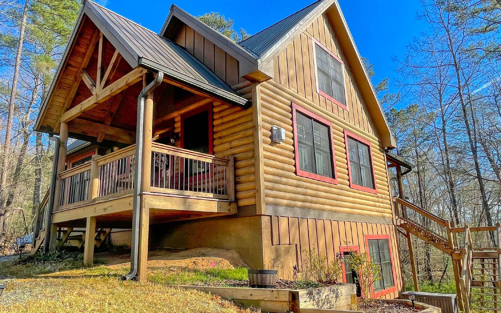 Lovely custom built log home in private farm setting, sitting on top of hill overlooking woods & pasture with seasonal Mountain View. Extra Room Upstairs could be Study/Office or 4th Bedroom. Home featured in Log Home Living Magazine in their annual 26 Best Floor Plan Issue. High Speed Internet, Unrestricted, STR Allowed but no rental history. Furnishings Negotiable.