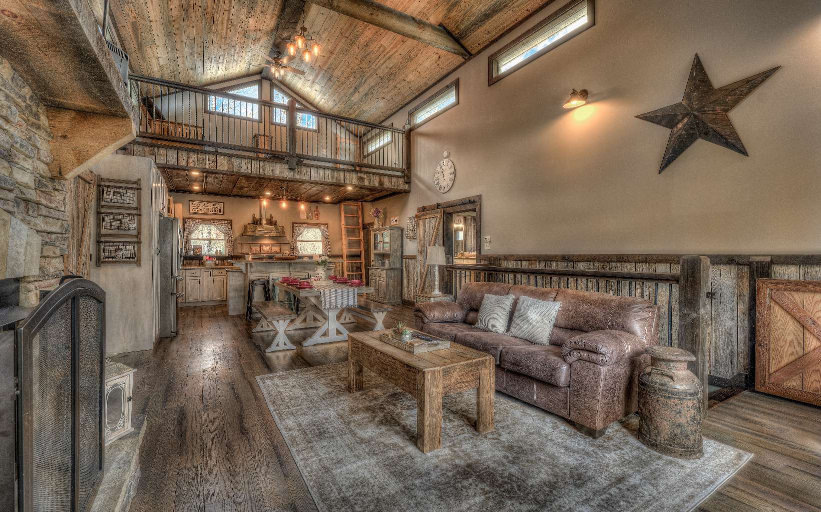 Welcome to The Farmhouse! If you are looking for a turnkey place to stretch out, look no further. Perfect for someone looking to live the mountain life or for the savvy investor. Nestled in the back of a private 3+ acre lot. Located conveniently between Blue Ridge and Blairsville. Massive vaulted great room is sure to impress anyone. Game/living room downstairs will keep guests entertained for hours. Did I mention there is a brand-new movie room? This house has it all. Over 3300 sq ft of living space. Hot tub. Screened in patio. Bonus loft above the kitchen. Master on main. 3 full bathrooms. Fire pit. And it's professionally decorated.